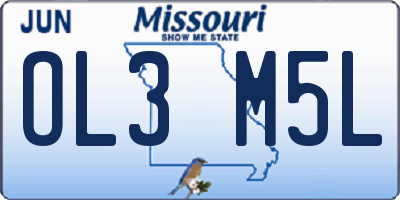 MO license plate OL3M5L