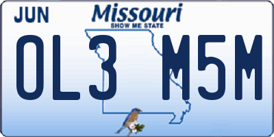 MO license plate OL3M5M