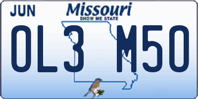 MO license plate OL3M5O