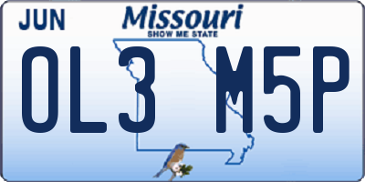 MO license plate OL3M5P