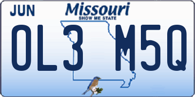 MO license plate OL3M5Q