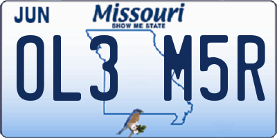 MO license plate OL3M5R