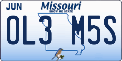 MO license plate OL3M5S