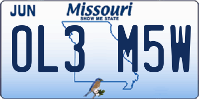 MO license plate OL3M5W