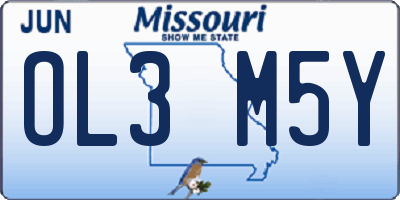 MO license plate OL3M5Y