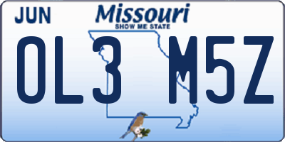 MO license plate OL3M5Z