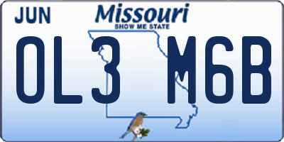 MO license plate OL3M6B