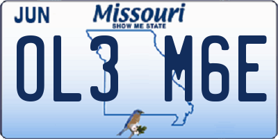 MO license plate OL3M6E