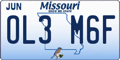 MO license plate OL3M6F