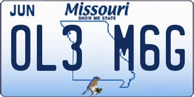 MO license plate OL3M6G