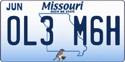 MO license plate OL3M6H