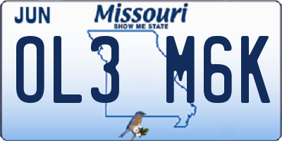 MO license plate OL3M6K