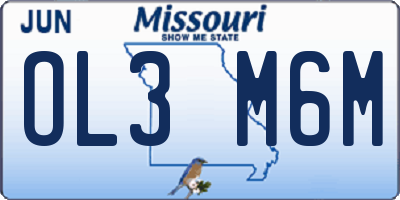 MO license plate OL3M6M