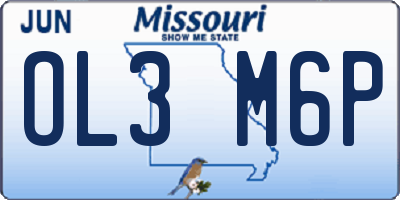 MO license plate OL3M6P