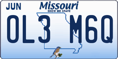 MO license plate OL3M6Q