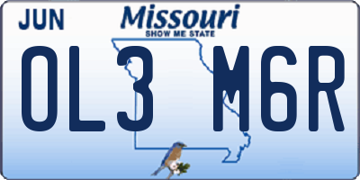 MO license plate OL3M6R