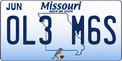 MO license plate OL3M6S