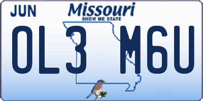 MO license plate OL3M6U