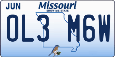 MO license plate OL3M6W