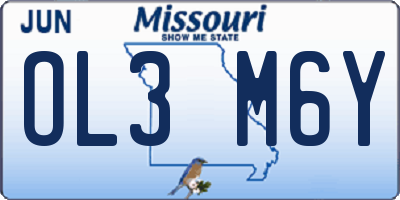 MO license plate OL3M6Y