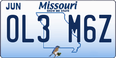 MO license plate OL3M6Z
