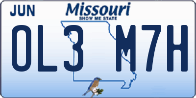 MO license plate OL3M7H