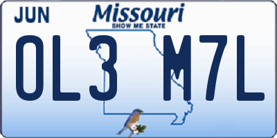 MO license plate OL3M7L