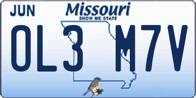 MO license plate OL3M7V
