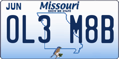 MO license plate OL3M8B