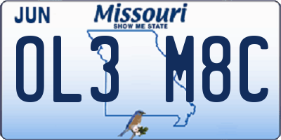MO license plate OL3M8C