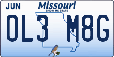 MO license plate OL3M8G