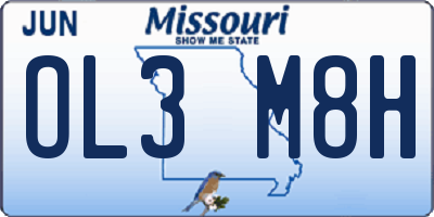 MO license plate OL3M8H