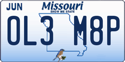 MO license plate OL3M8P