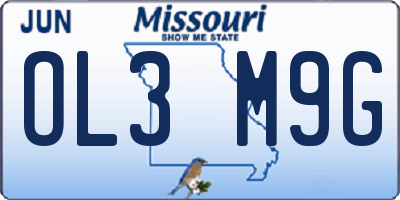 MO license plate OL3M9G