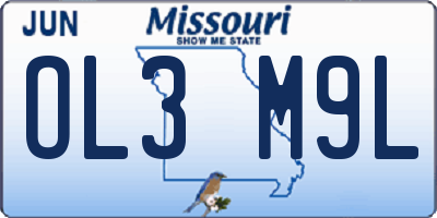 MO license plate OL3M9L