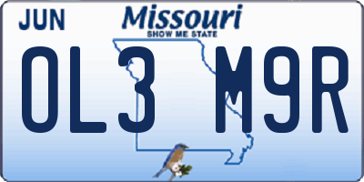 MO license plate OL3M9R