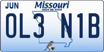 MO license plate OL3N1B