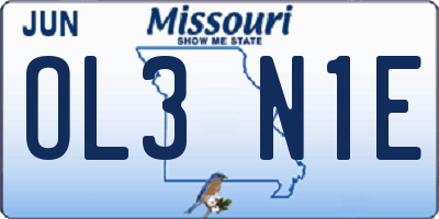 MO license plate OL3N1E