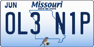 MO license plate OL3N1P