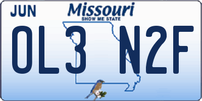 MO license plate OL3N2F