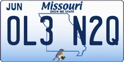 MO license plate OL3N2Q