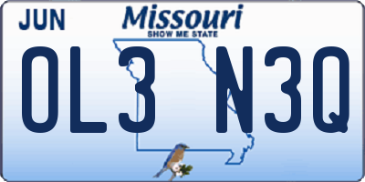 MO license plate OL3N3Q