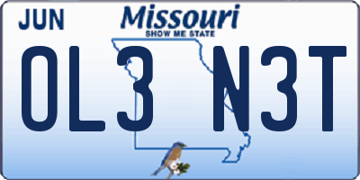 MO license plate OL3N3T