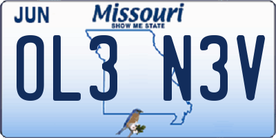 MO license plate OL3N3V