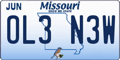 MO license plate OL3N3W