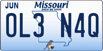 MO license plate OL3N4Q