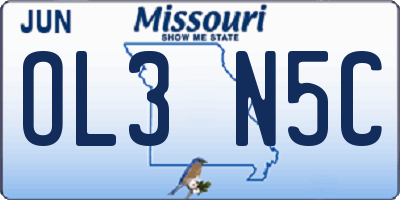 MO license plate OL3N5C