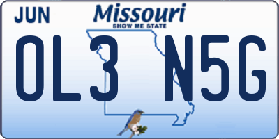 MO license plate OL3N5G