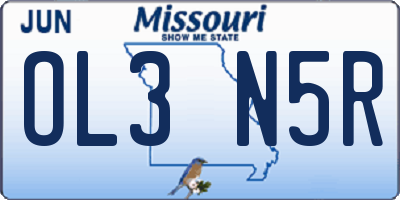 MO license plate OL3N5R