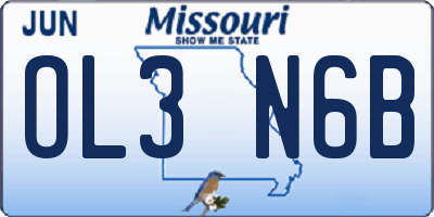 MO license plate OL3N6B